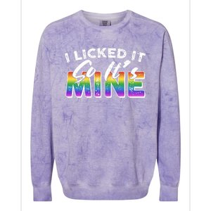 I Licked It So Its Mine Lgbt Colorblast Crewneck Sweatshirt