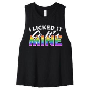 I Licked It So Its Mine Lgbt Women's Racerback Cropped Tank