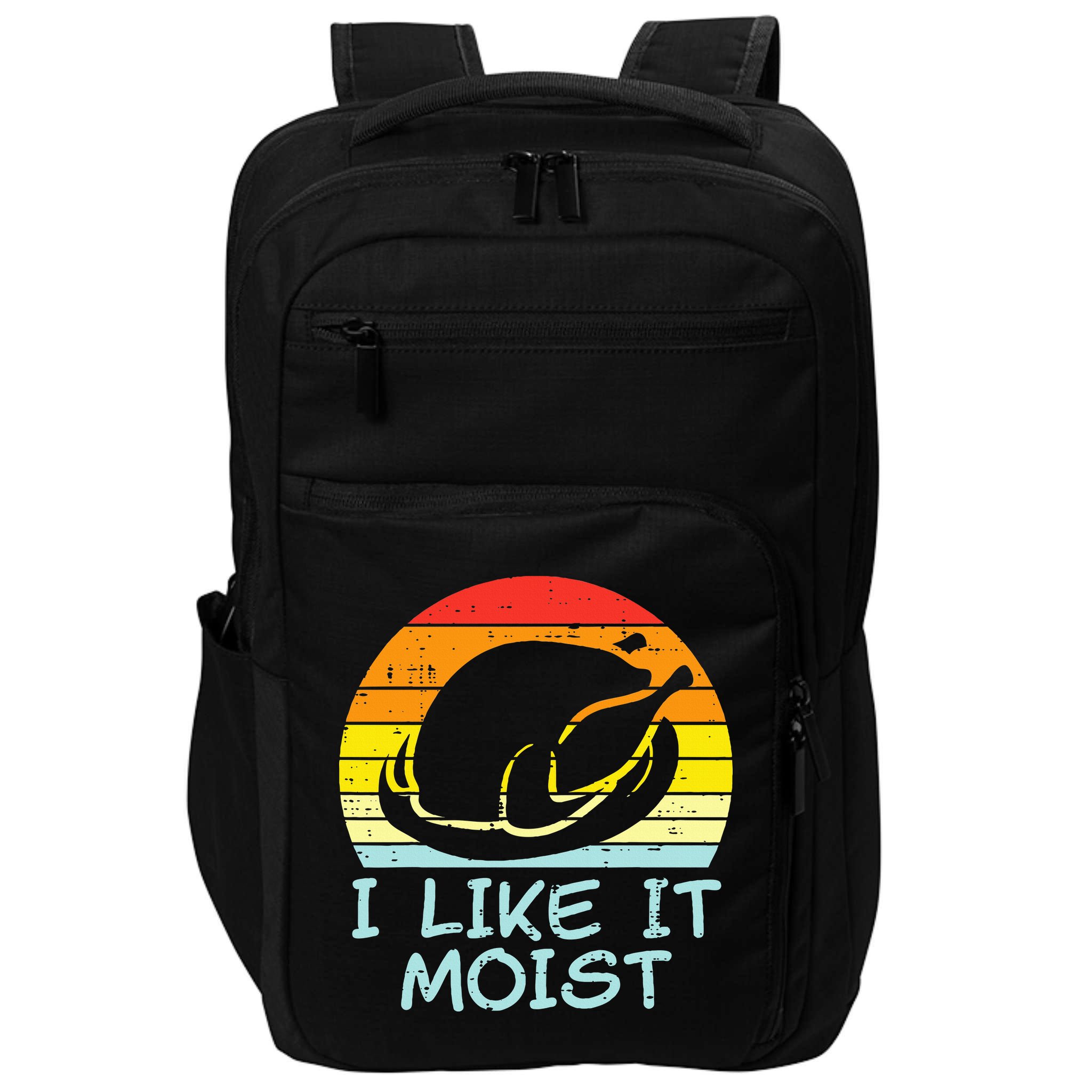 I Like It Moist Turkey Retro Funny Thanksgiving Impact Tech Backpack