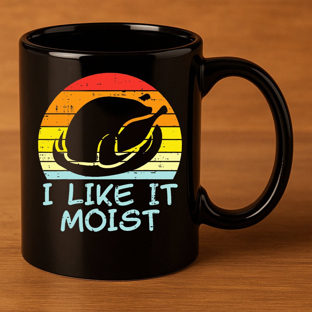 I Like It Moist Turkey Retro Funny Thanksgiving 11oz C Handle Ceramic Mug