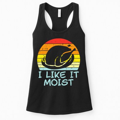 I Like It Moist Turkey Retro Funny Thanksgiving Womens Tank Top