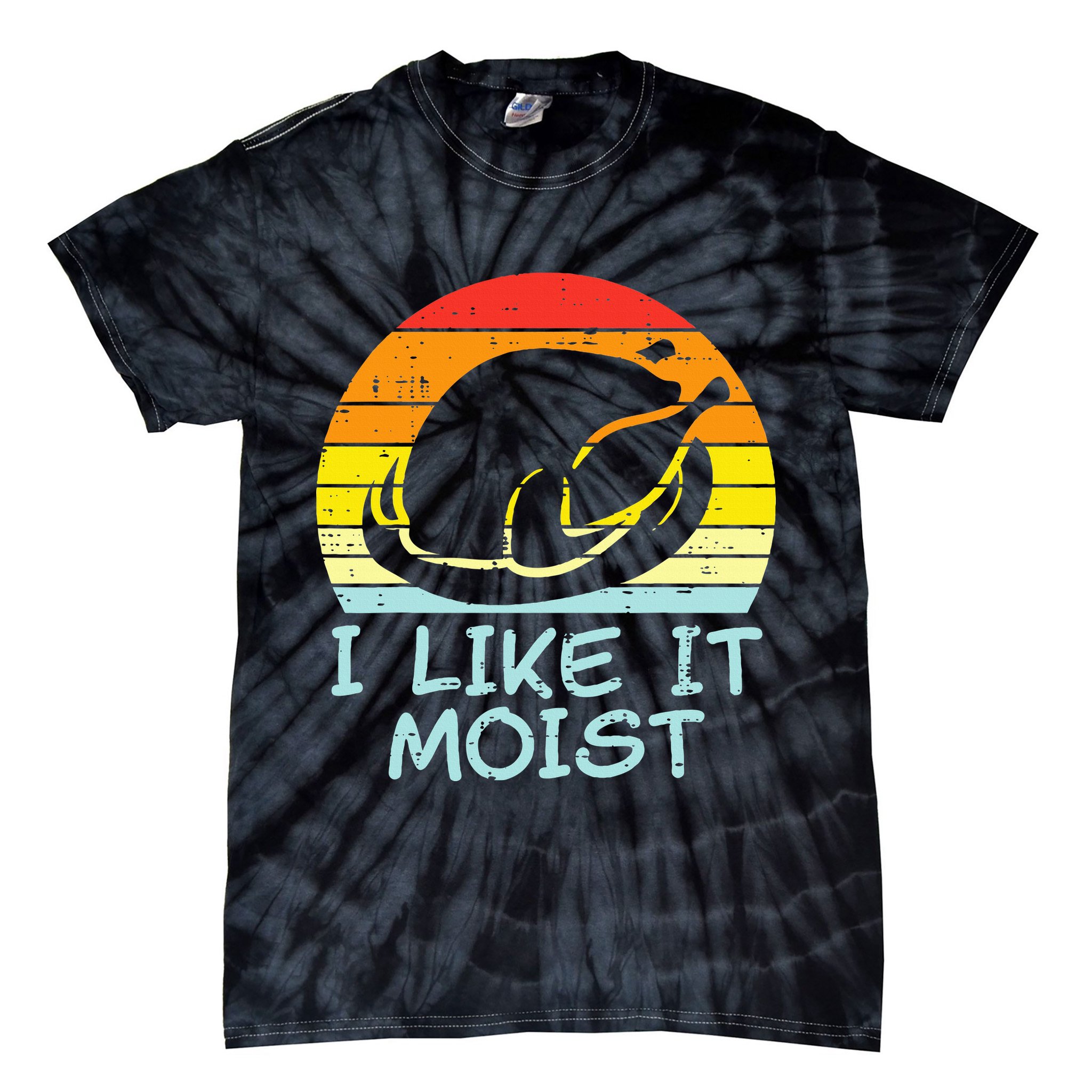 I Like It Moist Turkey Retro Funny Thanksgiving Tie-Dye T-Shirt