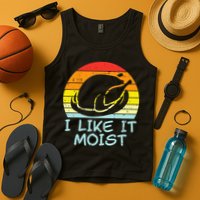 I Like It Moist Turkey Retro Funny Thanksgiving Tank Top