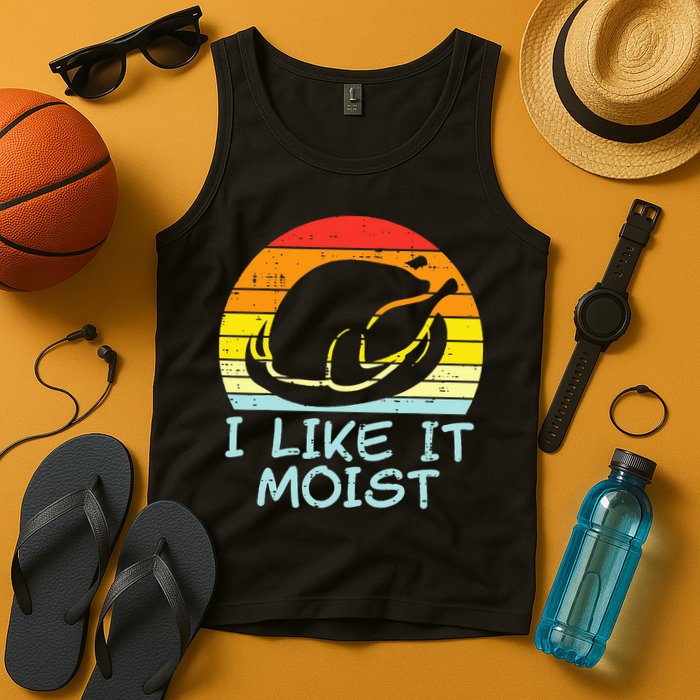 I Like It Moist Turkey Retro Funny Thanksgiving Tank Top
