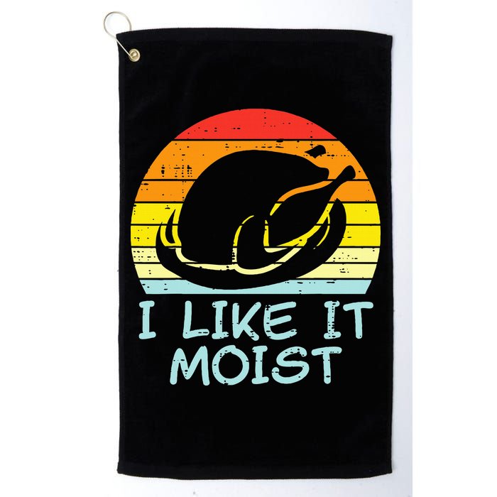 I Like It Moist Turkey Retro Funny Thanksgiving Golf Towel