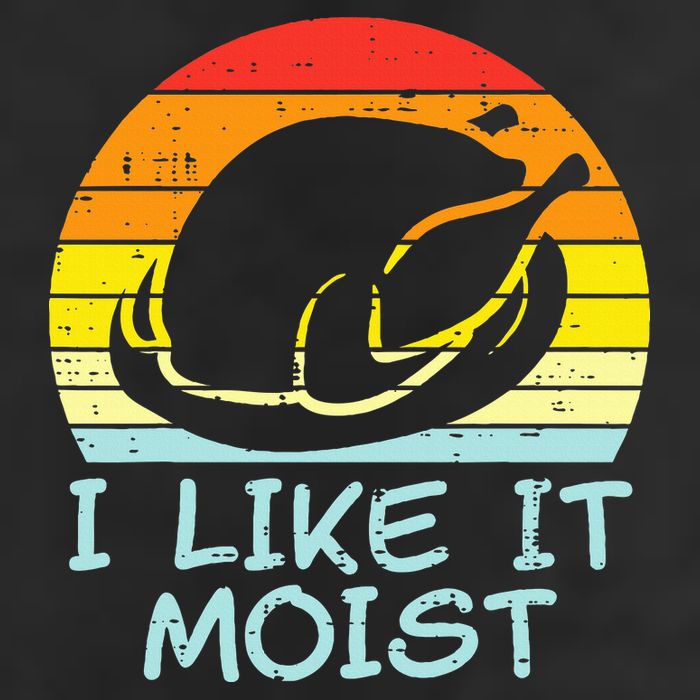 I Like It Moist Turkey Retro Funny Thanksgiving Golf Towel