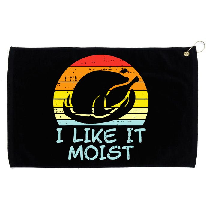 I Like It Moist Turkey Retro Funny Thanksgiving Grommeted Golf Towel