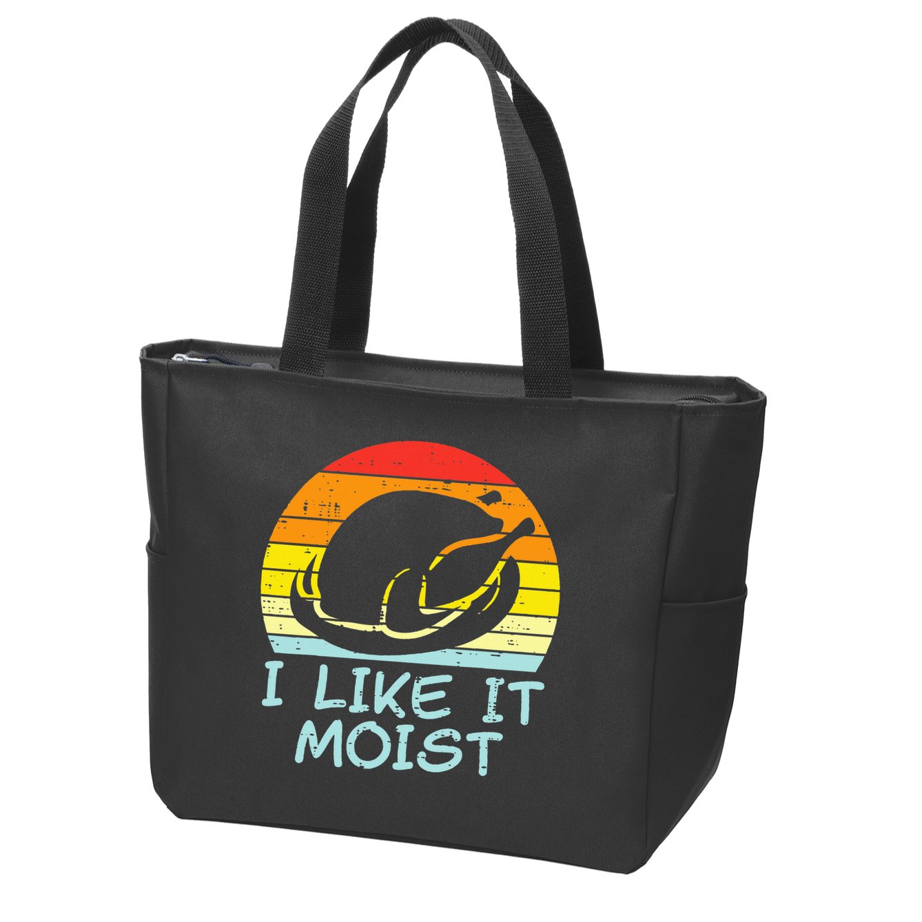 I Like It Moist Turkey Retro Funny Thanksgiving Zip Tote Bag