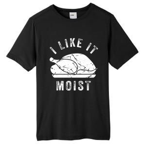 I Like It Moist Funny Thanksgiving Turkey Leg Day Retro Gift Tall Fusion ChromaSoft Performance T-Shirt