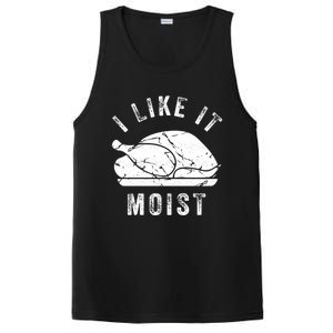 I Like It Moist Funny Thanksgiving Turkey Leg Day Retro Gift PosiCharge Competitor Tank