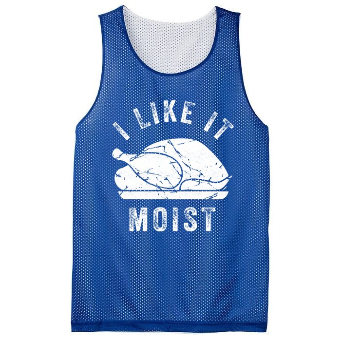 I Like It Moist Funny Thanksgiving Turkey Leg Day Retro Gift Mesh Reversible Basketball Jersey Tank