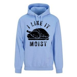 I Like It Moist Funny Thanksgiving Turkey Leg Day Retro Gift Unisex Surf Hoodie