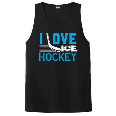 I Love Ice Hockey Simple Meaningful Gift For Players And Coaches PosiCharge Competitor Tank