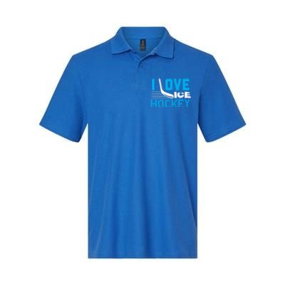 I Love Ice Hockey Simple Meaningful Gift For Players And Coaches Softstyle Adult Sport Polo