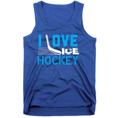 I Love Ice Hockey Simple Meaningful Gift For Players And Coaches Tank Top