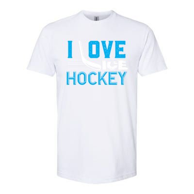 I Love Ice Hockey Simple Meaningful Gift For Players And Coaches Softstyle CVC T-Shirt