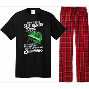 I Like It When She Bends Over Fishing Funny Gift Great Gift Pajama Set