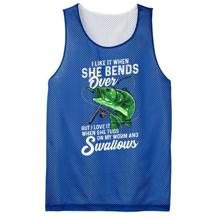 I Like It When She Bends Over Fishing Funny Gift Great Gift Mesh Reversible Basketball Jersey Tank