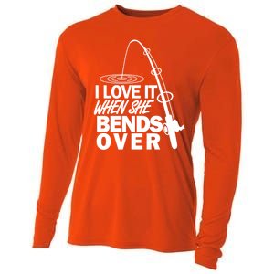 I Love It When She Bends Over Funny Fishing Cooling Performance Long Sleeve Crew