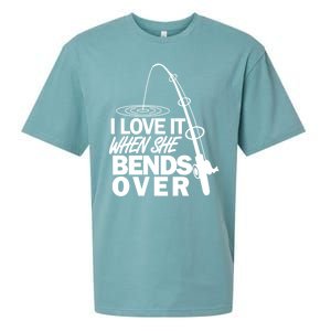 I Love It When She Bends Over Funny Fishing Sueded Cloud Jersey T-Shirt