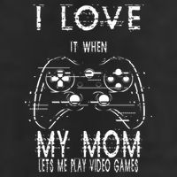 I Love It When My Mom Lets Me Play Video Games Sarcastic Cute Gift 7 Panel Mesh Trucker Snapback Hat