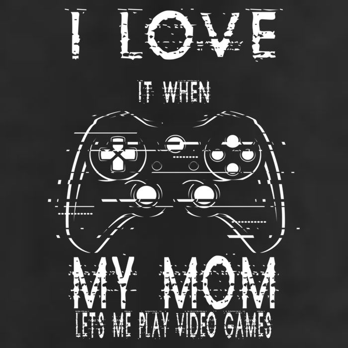 I Love It When My Mom Lets Me Play Video Games Sarcastic Cute Gift 7 Panel Mesh Trucker Snapback Hat