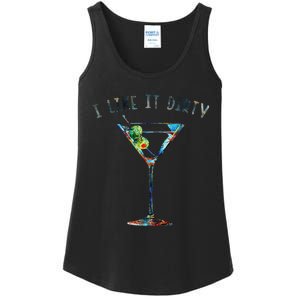 I Like It Dirty Funny Dirty Martini Glass Women Gifts Ladies Essential Tank