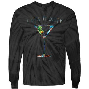 I Like It Dirty Funny Dirty Martini Glass Women Gifts Tie-Dye Long Sleeve Shirt