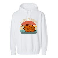 I Like It Moist Thanksgiving Costume Turkey Garment-Dyed Fleece Hoodie