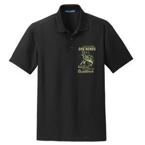 I Like It When She Bends Over Fishing Gifts Father's Day Dry Zone Grid Polo