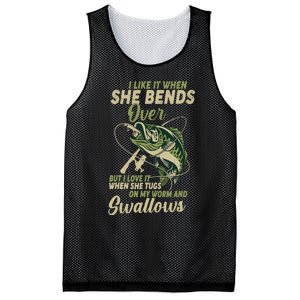 I Like It When She Bends Over Fishing Gifts Father's Day Mesh Reversible Basketball Jersey Tank