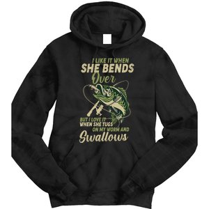 I Like It When She Bends Over Fishing Gifts Father's Day Tie Dye Hoodie