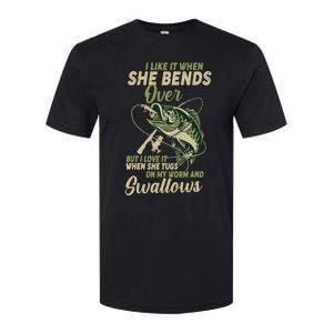 I Like It When She Bends Over Fishing Gifts Father's Day Softstyle CVC T-Shirt