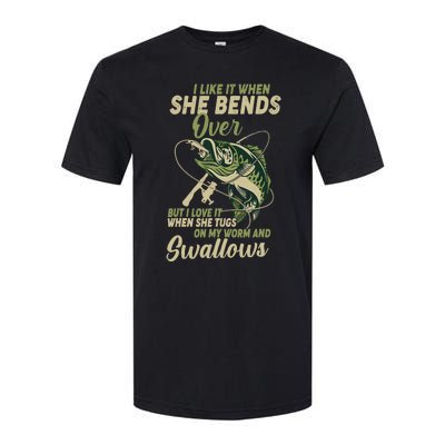 I Like It When She Bends Over Fishing Gifts Father's Day Softstyle® CVC T-Shirt