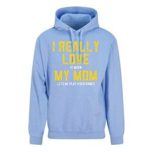 I Love It When My Mom Lets Me Play Video Games Cute Gift Unisex Surf Hoodie