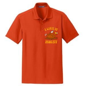 I Like It Moist Turkey Retro Groovy Thanksgiving Food Dry Zone Grid Polo