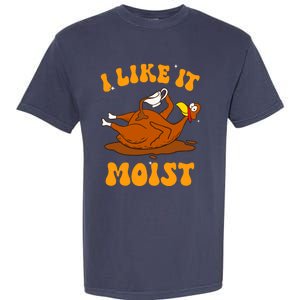 I Like It Moist Turkey Retro Groovy Thanksgiving Food Garment-Dyed Heavyweight T-Shirt