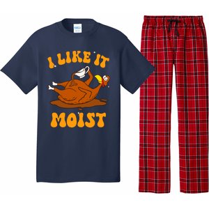 I Like It Moist Turkey Retro Groovy Thanksgiving Food Pajama Set