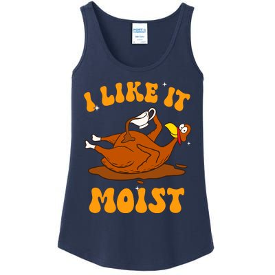 I Like It Moist Turkey Retro Groovy Thanksgiving Food Ladies Essential Tank