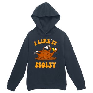 I Like It Moist Turkey Retro Groovy Thanksgiving Food Urban Pullover Hoodie