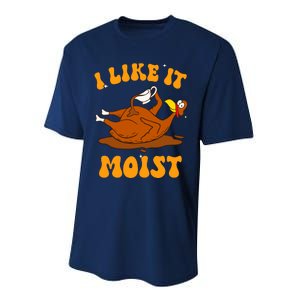 I Like It Moist Turkey Retro Groovy Thanksgiving Food Performance Sprint T-Shirt