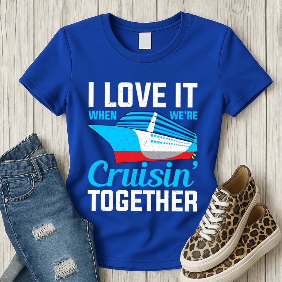 I Love It When Were Cruisin Together Boating Cruise Trip Funny Gift Womens T-Shirt