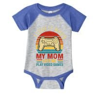 I Love It When My Mom Lets Me Play Video Games Vintage Gamer Gift Infant Baby Jersey Bodysuit