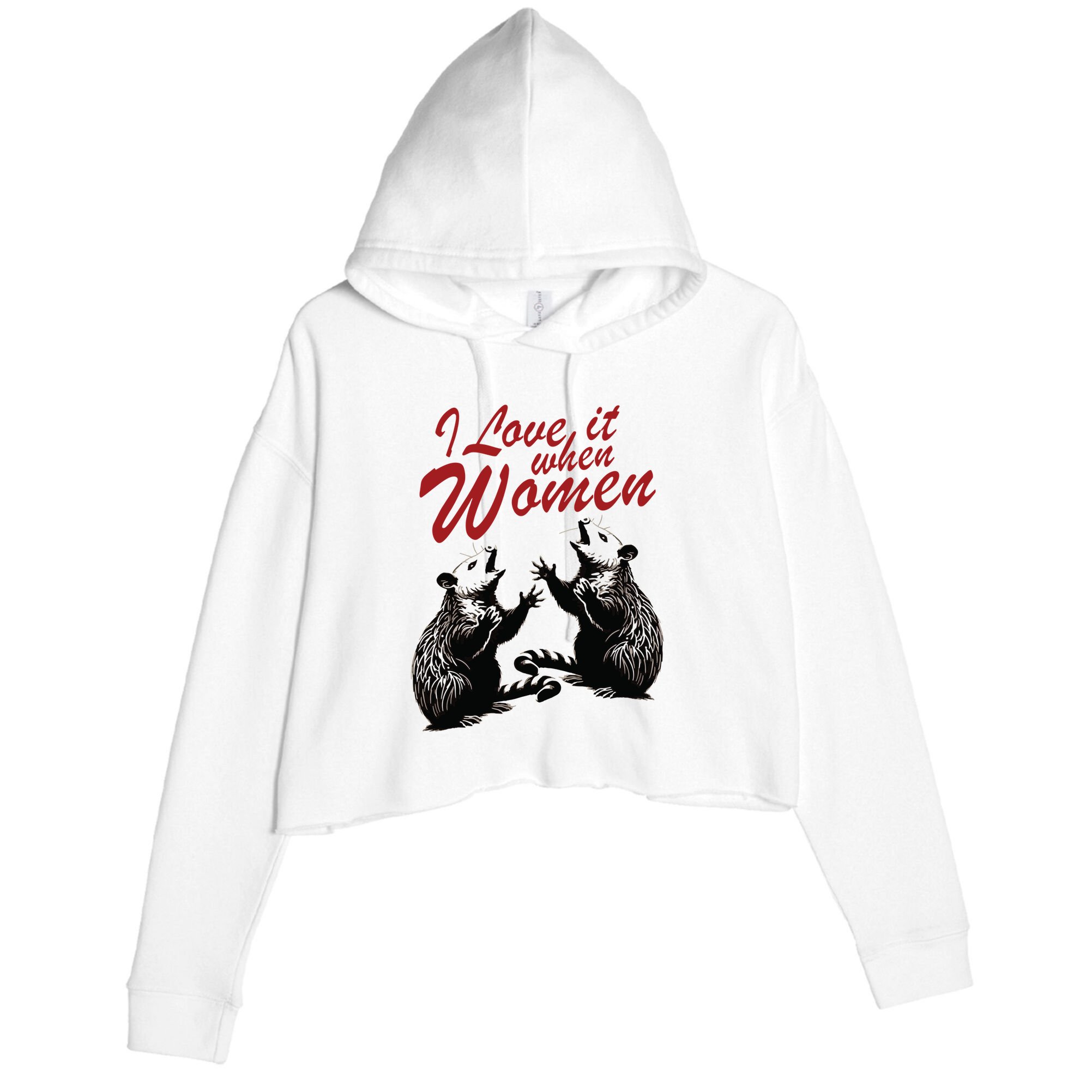 I Love It When Women Crop Fleece Hoodie
