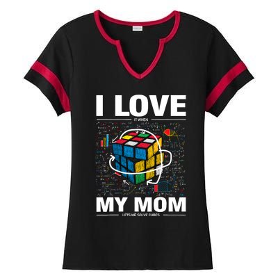 I Love It When My Mom Lets Me Solve Cubes Speedcubing Ladies Halftime Notch Neck Tee