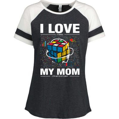 I Love It When My Mom Lets Me Solve Cubes Speedcubing Enza Ladies Jersey Colorblock Tee