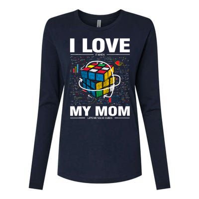 I Love It When My Mom Lets Me Solve Cubes Speedcubing Womens Cotton Relaxed Long Sleeve T-Shirt