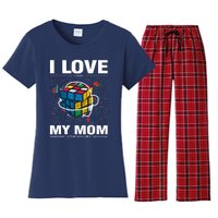 I Love It When My Mom Lets Me Solve Cubes Speedcubing Women's Flannel Pajama Set