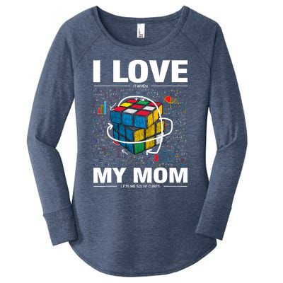 I Love It When My Mom Lets Me Solve Cubes Speedcubing Women's Perfect Tri Tunic Long Sleeve Shirt