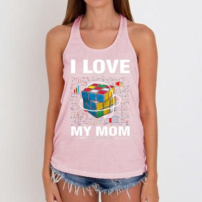 I Love It When My Mom Lets Me Solve Cubes Speedcubing Women's Knotted Racerback Tank